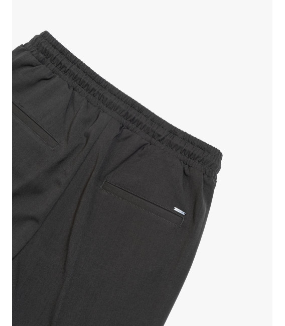 Technical fabric trousers with drawstrings