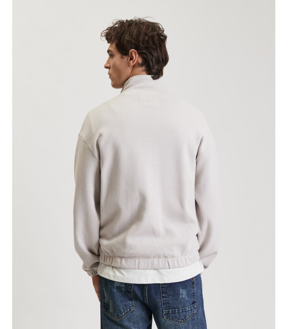 Felpa full zip collo alto