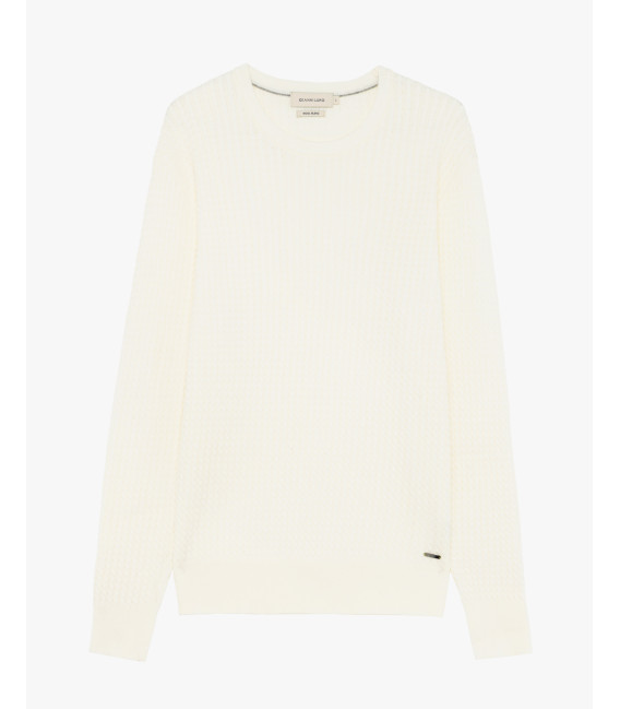 Cable-knit crew-neck sweater