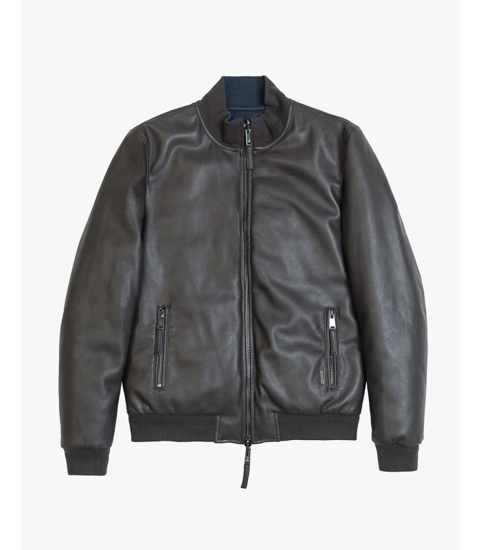 Faux-leather doubleface bomber jacket Gianni Lupo