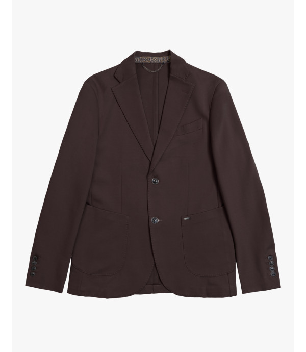 Single-breasted blazer in solid stretch fabric