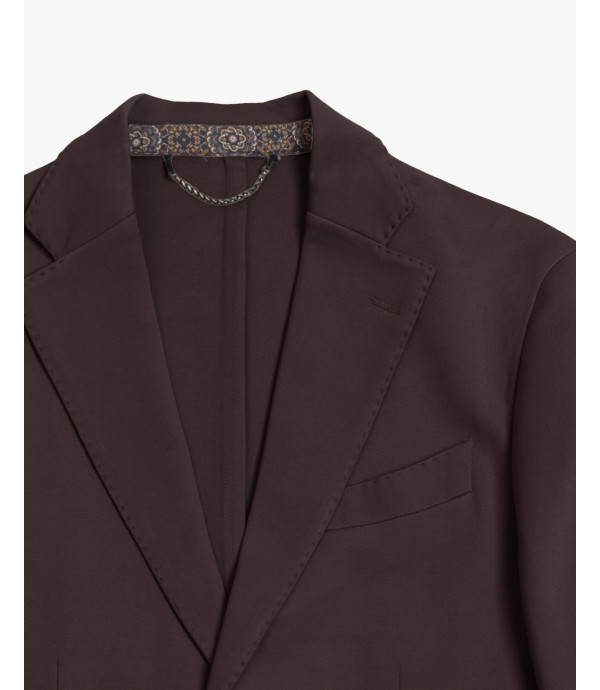 Single-breasted blazer in solid stretch fabric