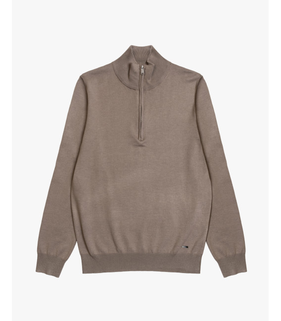 Maglia con collo zip a imbuto