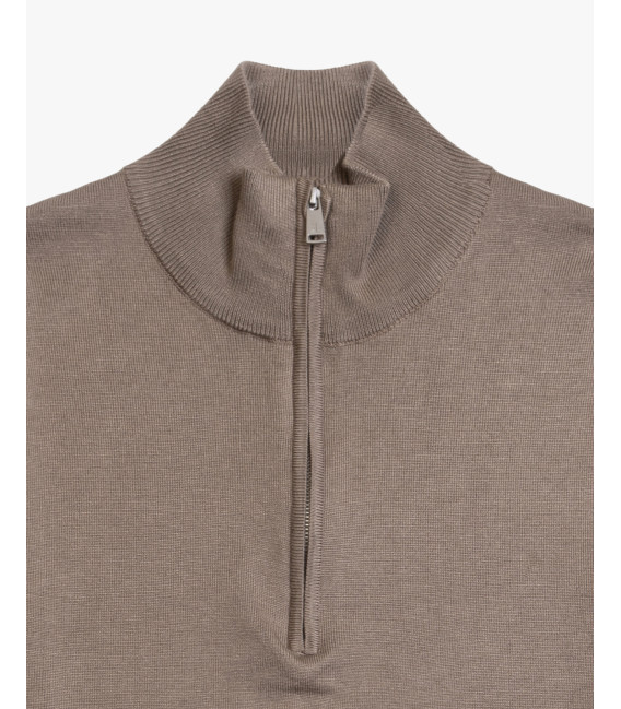 Maglia con collo zip a imbuto