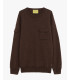 Crew-neck sweater in wool blend with chest pocket and sleeve detail