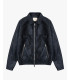 Faux-leather bomber jacket