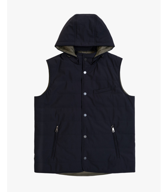 Padded vest with hood