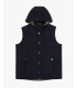 Padded vest with hood