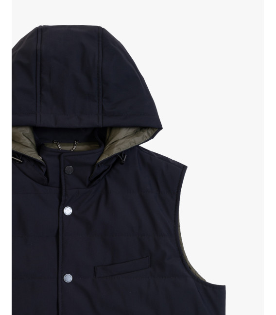 Padded vest with hood