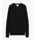 Chenille cable-knit crew-neck sweater
