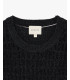 Chenille cable-knit crew-neck sweater