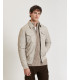 Faux-leather bomber jacket