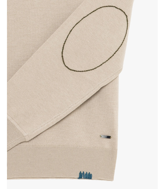Crew neck wool-blend sweater