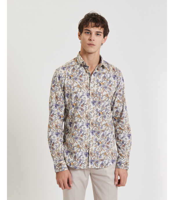 Camicia in cotone a fiori