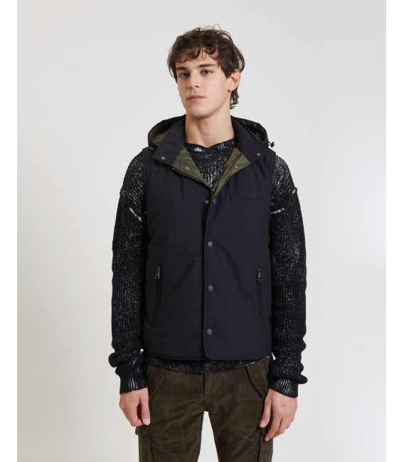 Padded vest with hood