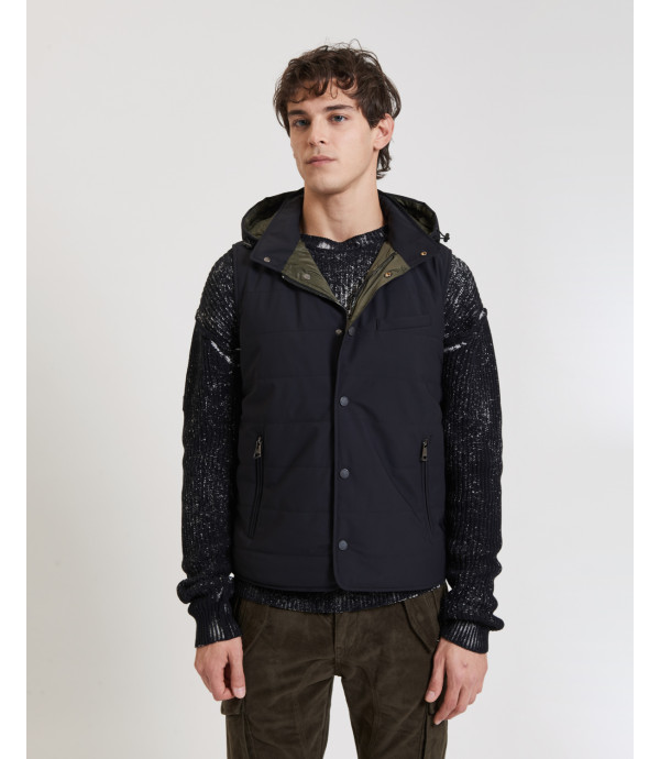 Padded vest with hood