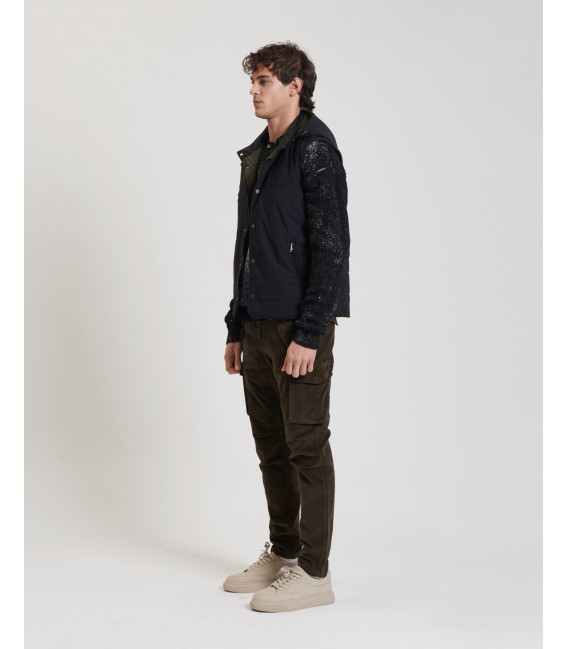 Maglione girocollo in cotone con effetto delave