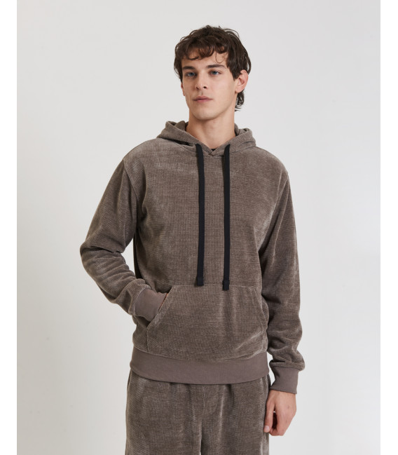 Hooded chenille sweatshirt