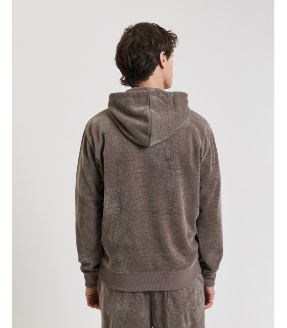 Hooded chenille sweatshirt
