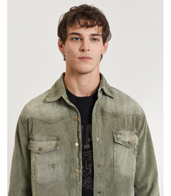 Camicia in velluto a coste delave