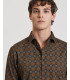 Geometric printed corduroy shirt