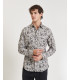 Floral printed corduroy shirt