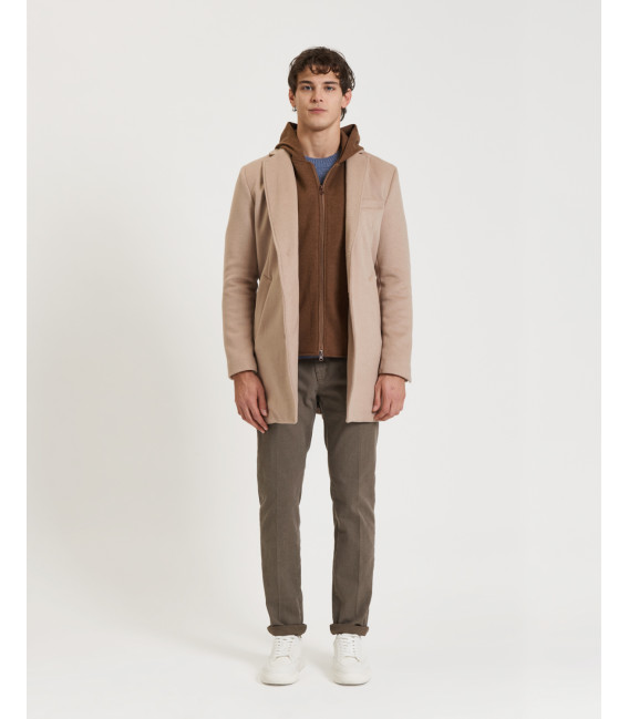 Cotton trousers with dotted effect