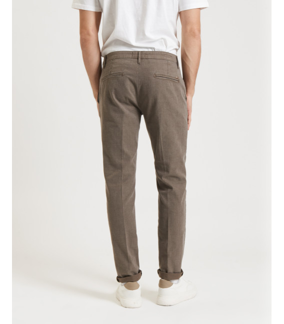 Cotton trousers with dotted effect