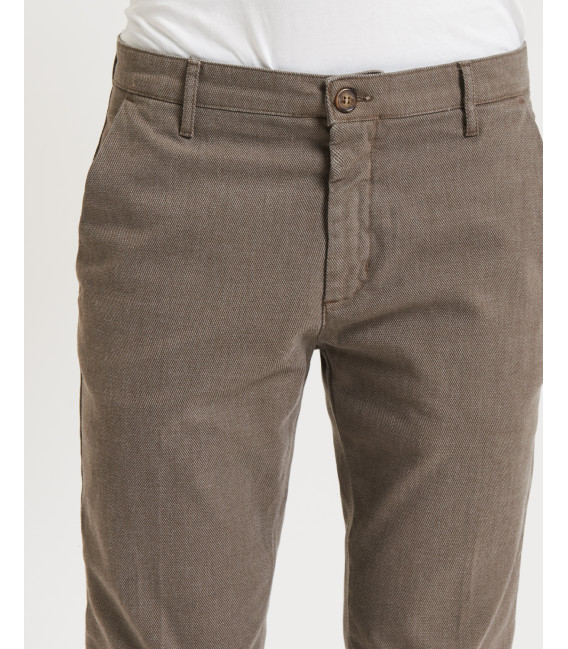 Cotton trousers with dotted effect