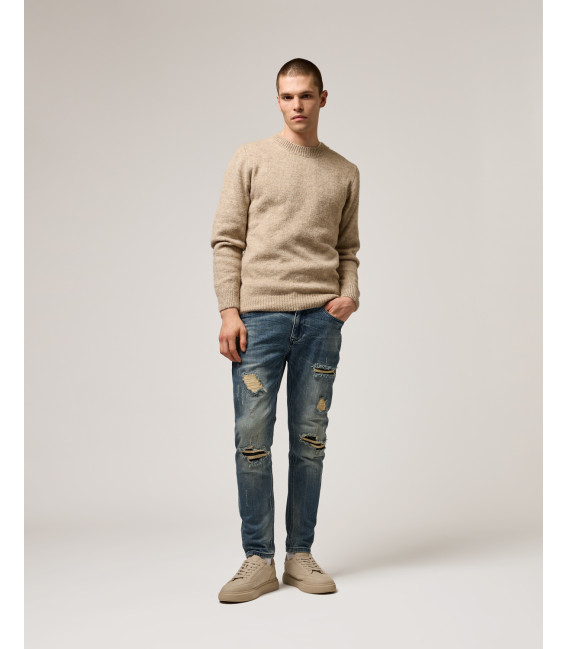 Jeans KEVIN skinny fit medium wash con strappi