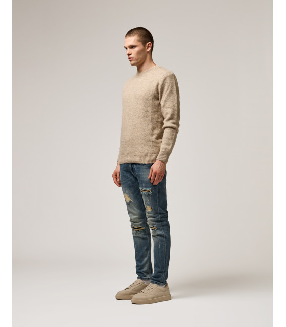 Jeans KEVIN skinny fit medium wash con strappi