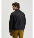 Faux-leather bomber jacket