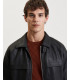 Faux-leather bomber jacket