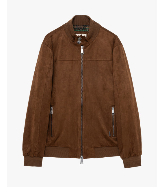 Faux-suede bomber jacket