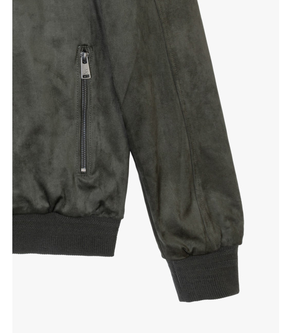 Faux-suede bomber jacket