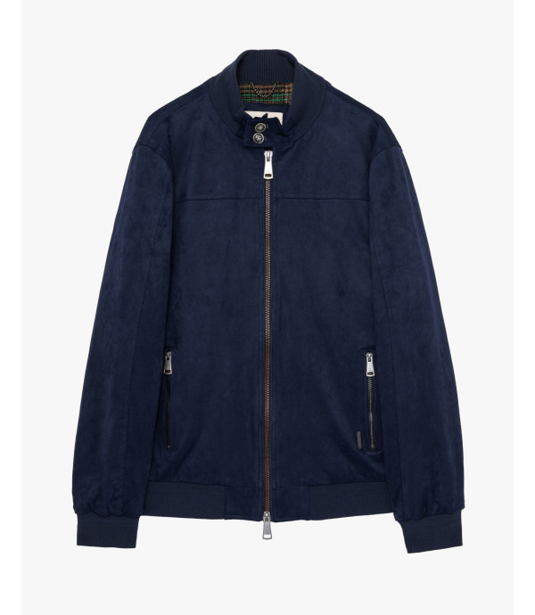 Faux-suede bomber jacket