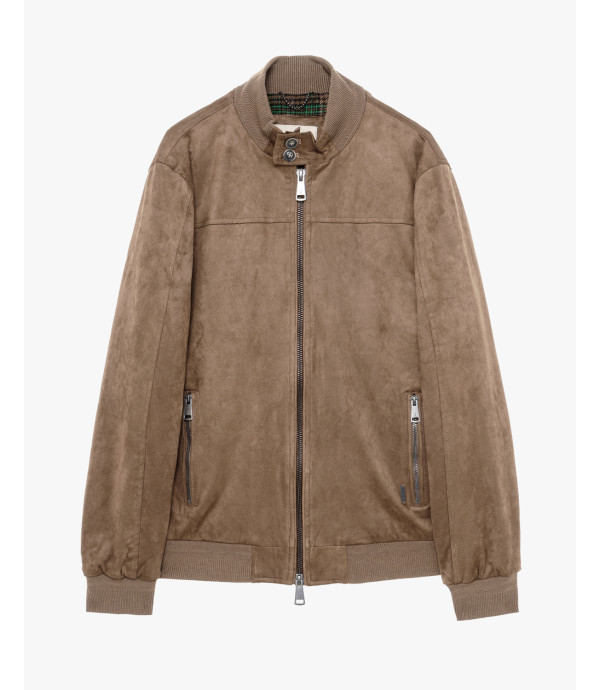Faux-suede bomber jacket