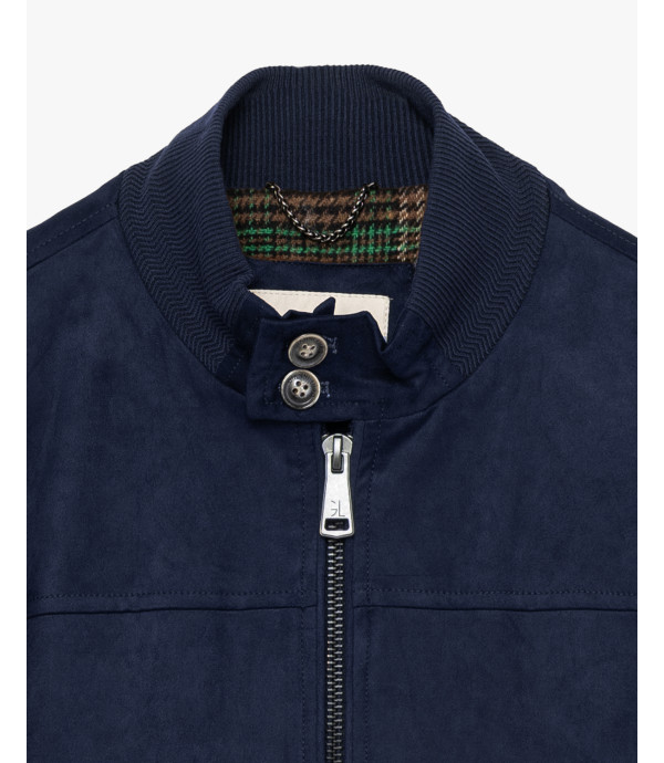 Faux-suede bomber jacket