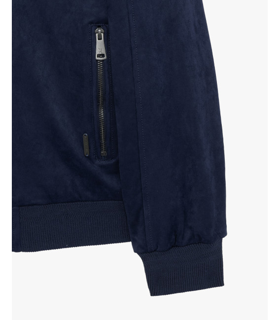 Faux-suede bomber jacket