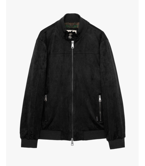 Faux-suede bomber jacket