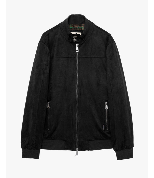 Faux-suede bomber jacket