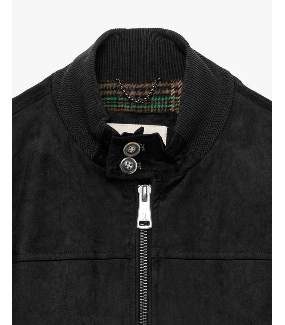 Faux-suede bomber jacket