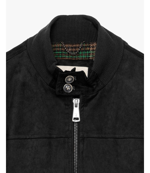 Faux-suede bomber jacket