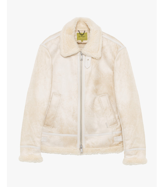 Faux-leather jacket with shearling