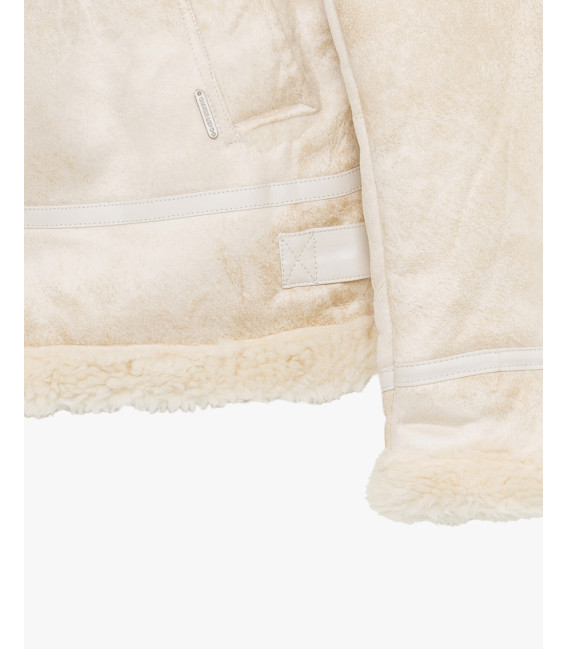Faux-leather jacket with shearling