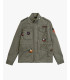Military jacket with applied patches