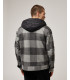 Checked jacket with detachable vest and hood