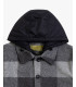 Checked jacket with detachable vest and hood