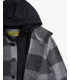Checked jacket with detachable vest and hood