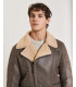 Faux-leather jacket with shearling